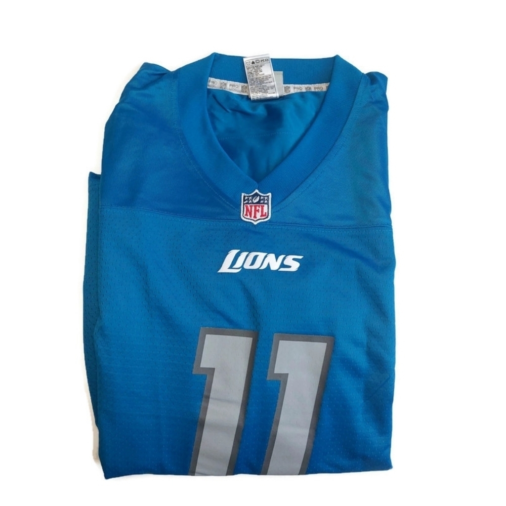 PRO LINE Detroit Lions Jersey Mens Size L Marvin Jones Jr #11 On Field Blue - Picture 6 of 6